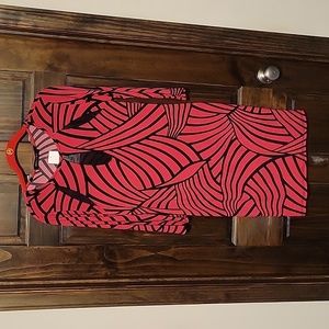 Red & black abstract body contains dress